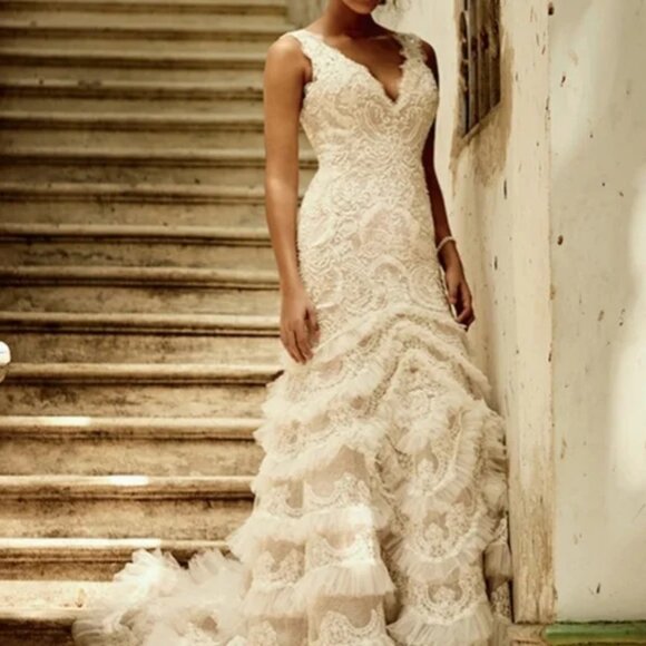 Galina Signature Dresses & Skirts - NWT Galina Signature Beaded/Lace Wedding Dress from David's Bridal - Siz…